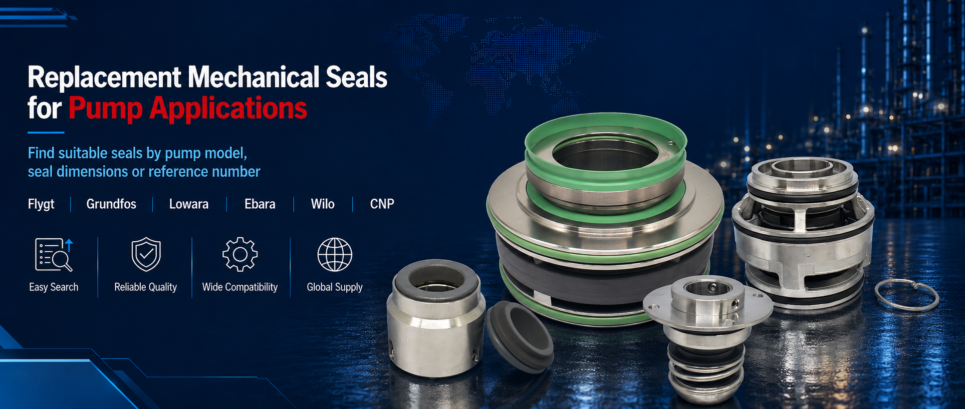 Replacement Mechanical Seals for Pump Applications Compatible replacement mechanical seals for pump applications