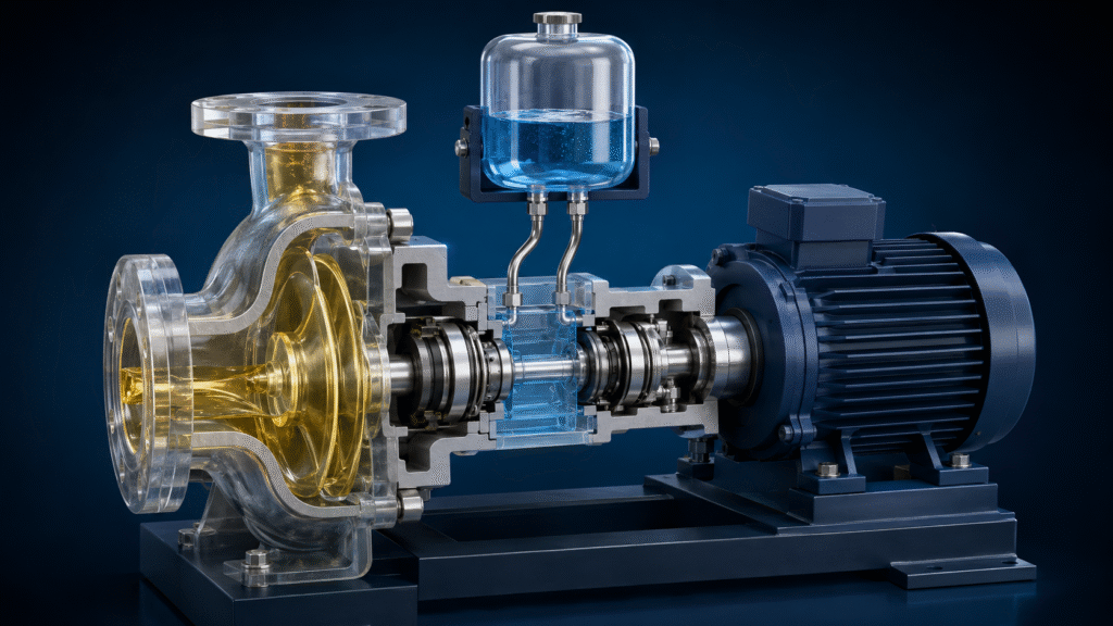 ALT文本: Single external and double mechanical seal arrangements for corrosive chemical pumps