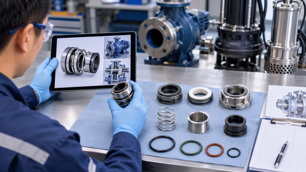 Mechanical seal identification using photos, dimensions, and pump model details