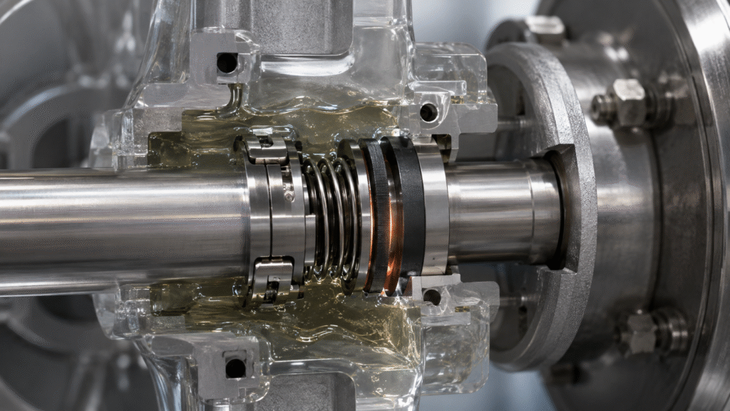 How mechanical seals work with a thin lubricating fluid film between precision seal faces