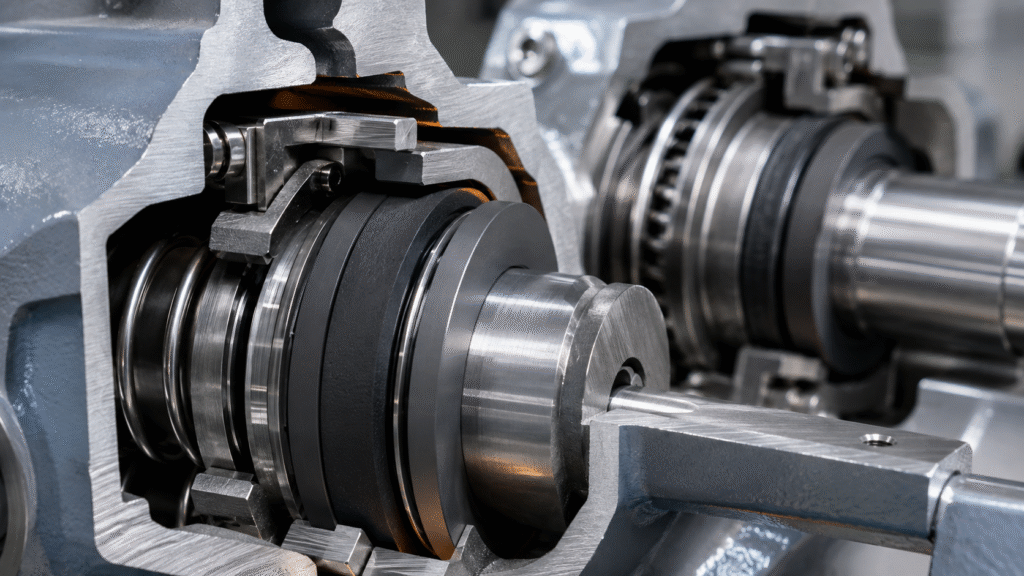 Mechanical seal face material pairing with carbon against silicon carbide and hard face combinations