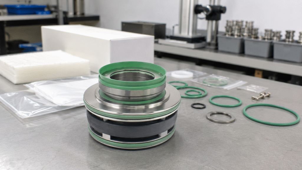 Independent cartridge mechanical seal inspection with service parts packaging and repeat-order quality control