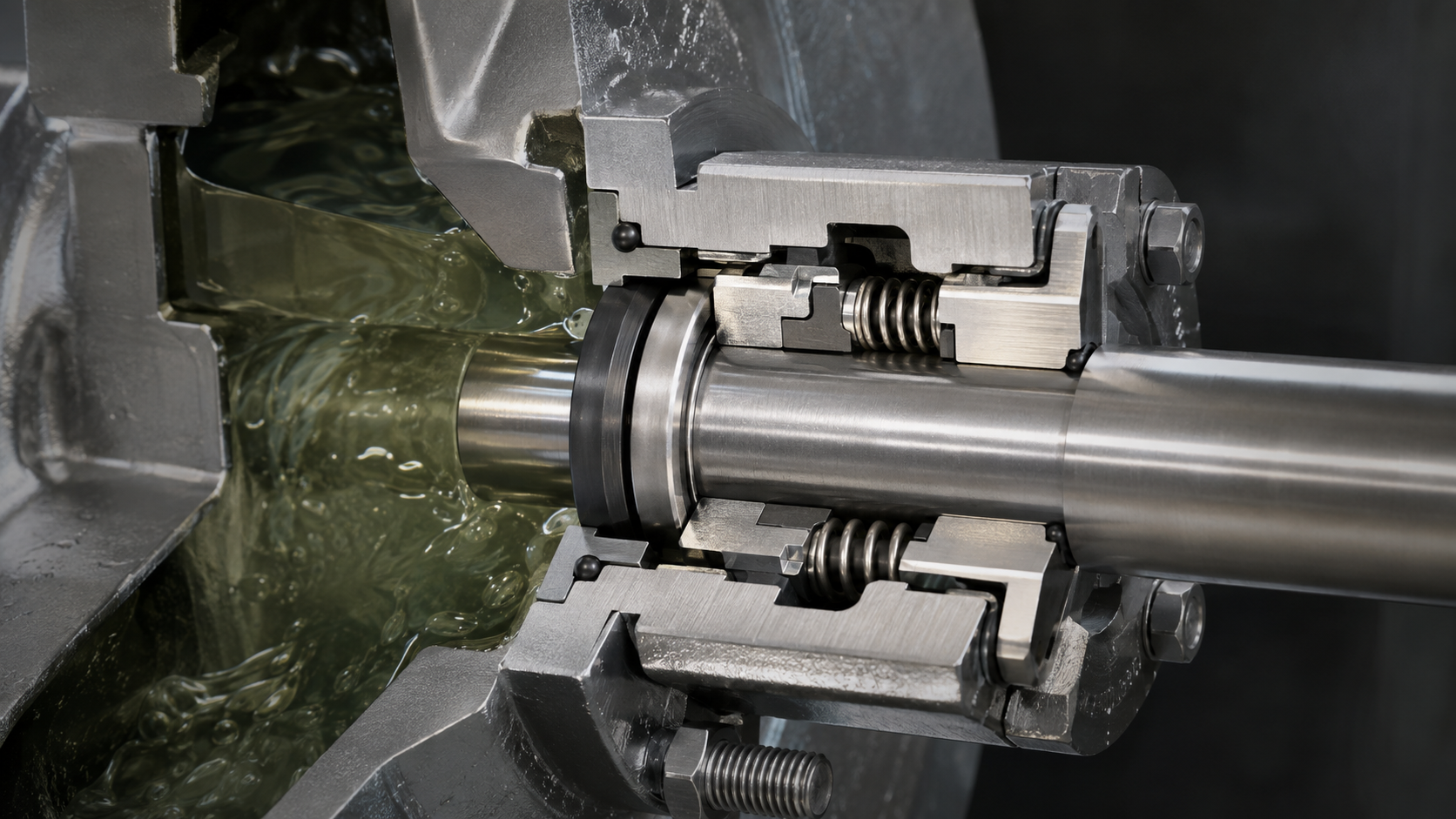 Mechanical seal working principle showing rotating face, stationary face and controlled leakage path