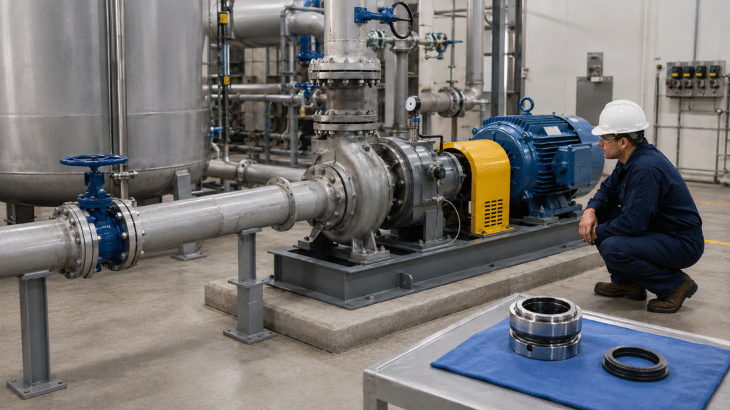 Pump cavitation and vibration root-cause inspection before replacing a mechanical seal