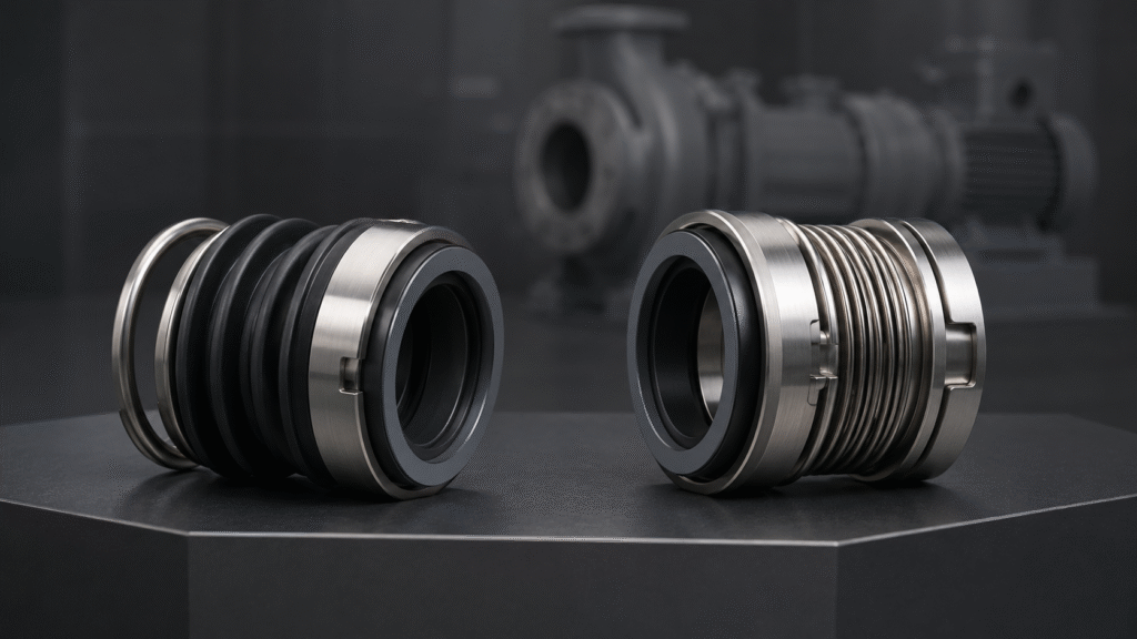 Rubber vs metal bellows mechanical seals compared for industrial pumps
