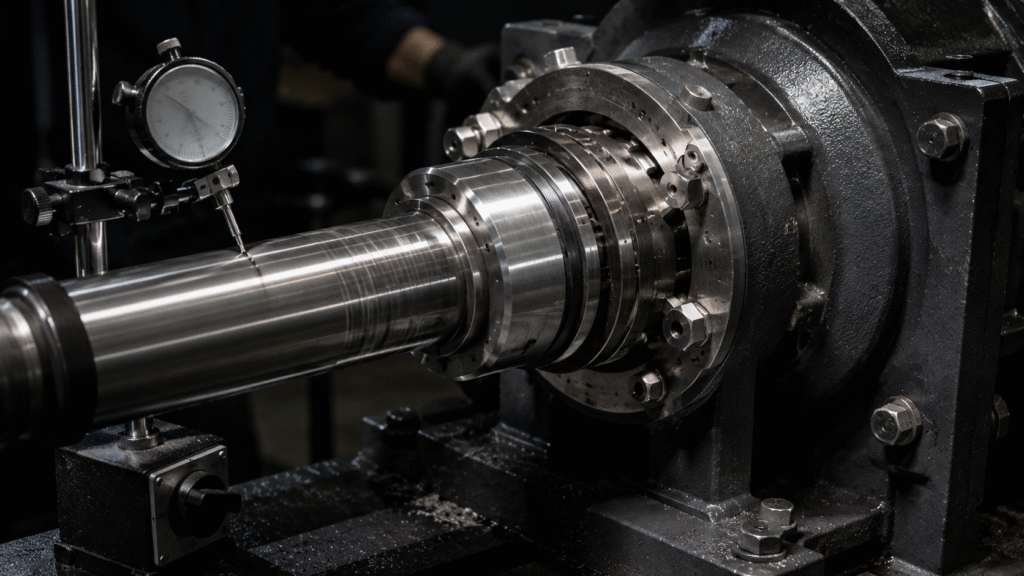 Shaft runout and misalignment measured near an industrial pump mechanical seal
