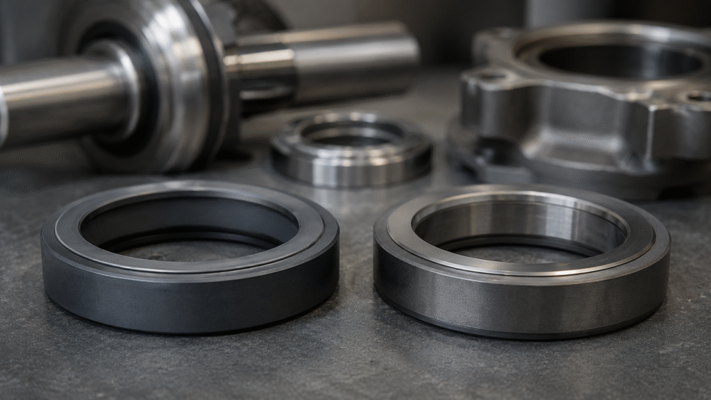 Silicon carbide vs tungsten carbide mechanical seal faces compared for wear toughness and material selection